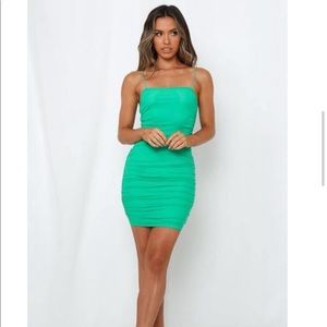 Green mini dress
